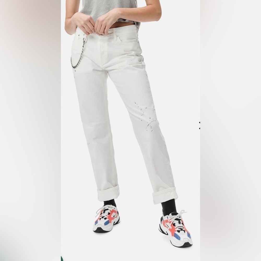 John Elliott Karoline  Relaxed Women’s Jean Chalk Paint Splatter Size 30